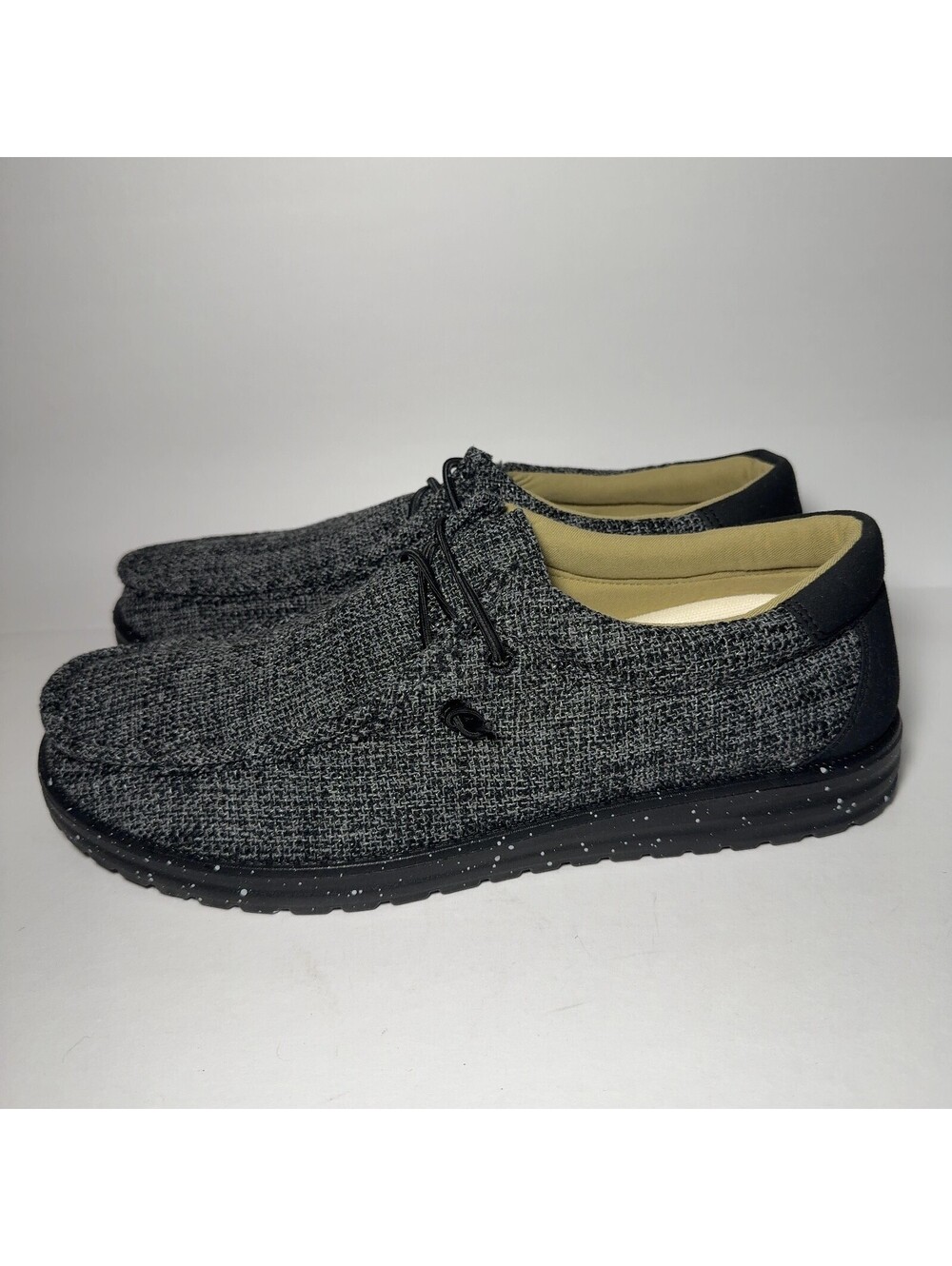 Men's Casual Knit Slip-On Loafers Charcoal Gray Shoes Size EU 45